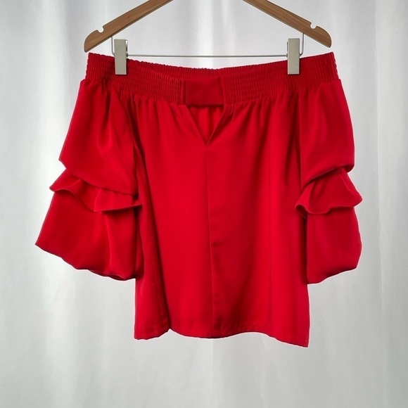 Jade Melody Tam‎ Off The Shoulder Blouse in Red Size Small - Picture 1 of 5